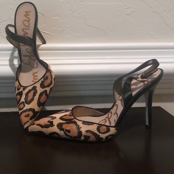 Sam Edelman real fur (calf) cheetah print heel - Picture 4 of 6